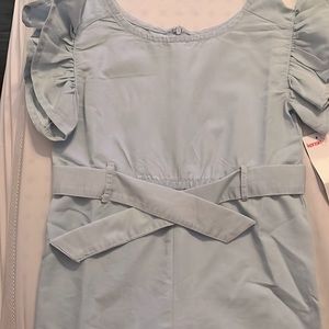 One piece denim girls short set with lace